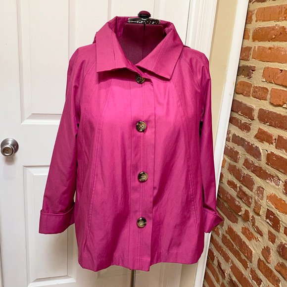 Gallery Jackets & Coats Gallery Woman Bright Pink Hooded Swing Rain
